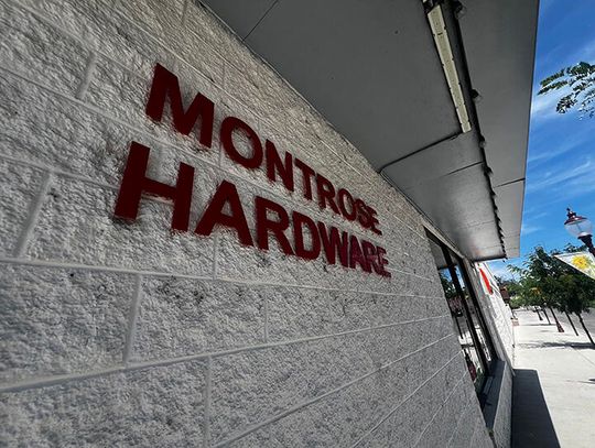 Montrose Hardware permanently closed, building for sale