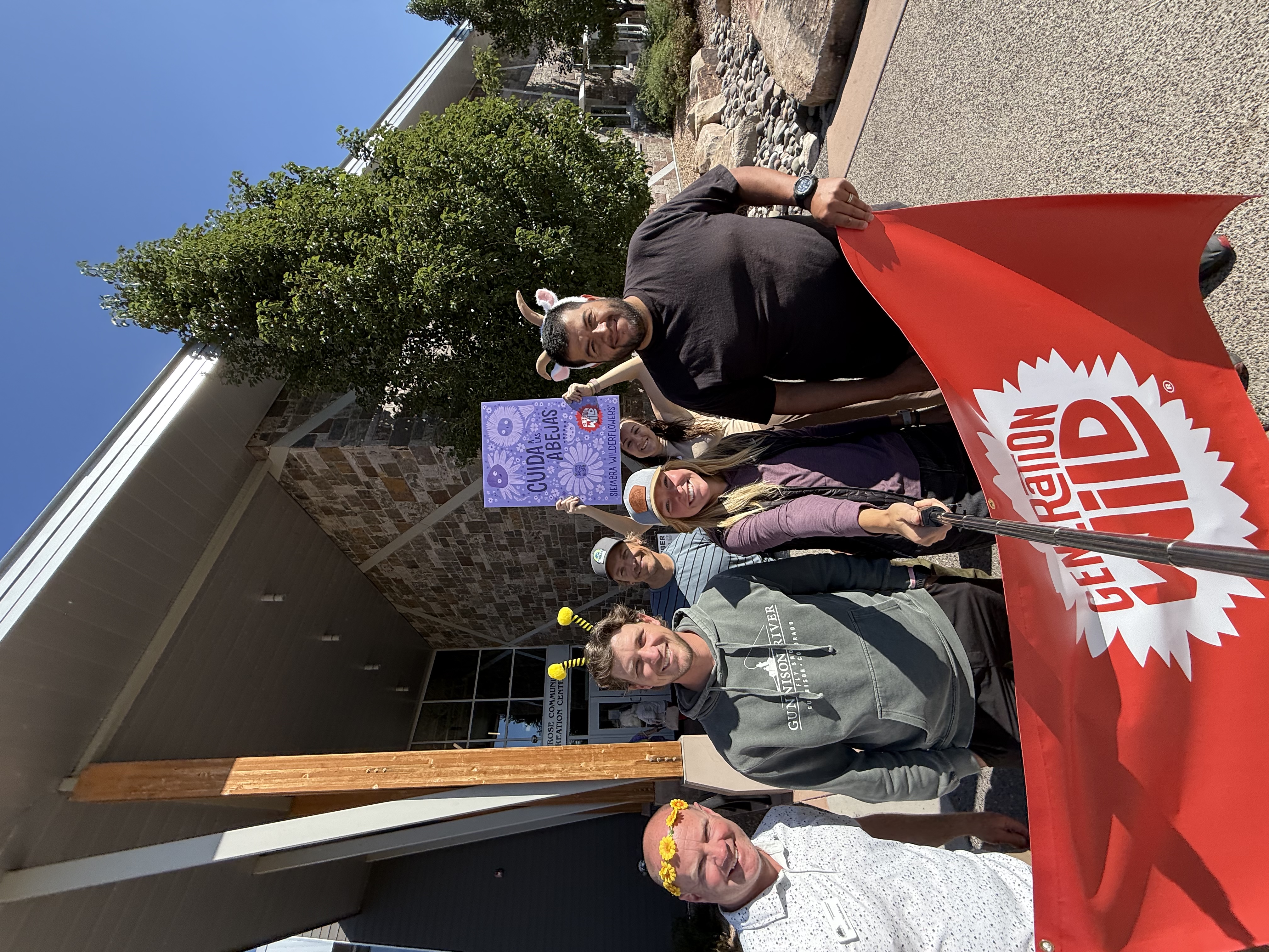 Montrose Rec District staff hold a Generation Wild banner. (Provided photo)